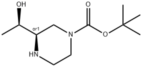 rel-1,1-Dimethylethyl (3R)-3-[(1R)-1-hydroxyethyl]-1-piperazinecarboxylate Structure