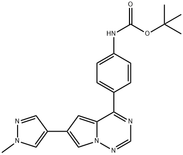 tert-Butyl (4-(6-(1-methyl-1h-pyrazol-4-yl)pyrrolo[2,1-f][1,2,4]triazin-4-yl)phenyl)carbamate Structure