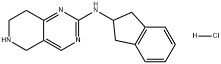 Pyrido[4,3-d]pyrimidin-2-amine, N-(2,3-dihydro-1H-inden-2-yl)-5,6,7,8-tetrahydro-, hydrochloride (1:1) Structure