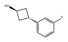 Cyclobutanol, 3-(3-fluorophenyl)-, trans- Structure