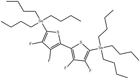 Stannane, 1,1'-(3,3',4,4'-tetrafluoro[2,2'-bithiophene]-5,5'-diyl)bis[1,1,1-tributyl- 구조식 이미지