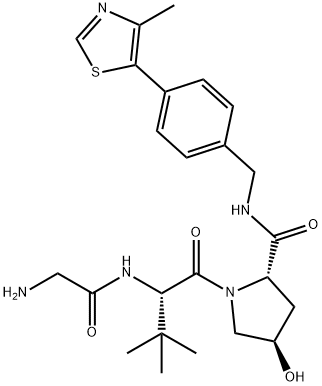 L-Prolinamide, glycyl-3-methyl-L-valyl-4-hydroxy-N-[[4-(4-methyl-5-thiazolyl)phenyl]methyl]-, (4R)- Structure