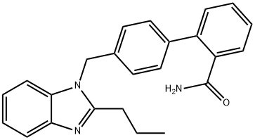 [1,1'-Biphenyl]-2-carboxamide, 4'-[(2-propyl-1H-benzimidazol-1-yl)methyl]- Structure