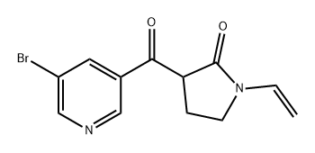 2-Pyrrolidinone, 3-[(5-bromo-3-pyridinyl)carbonyl]-1-ethenyl- 구조식 이미지