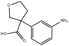 3-Furancarboxylic acid, 3-(3-aminophenyl)tetrahydro- Structure