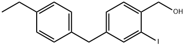 Benzenemethanol, 4-[(4-ethylphenyl)methyl]-2-iodo- 구조식 이미지