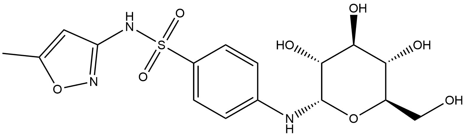 Benzenesulfonamide, 4-(α-D-glucopyranosylamino)-N-(5-methyl-3-isoxazolyl)- Structure