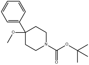 1-Piperidinecarboxylic acid, 4-methoxy-4-phenyl-, 1,1-dimethylethyl ester Structure