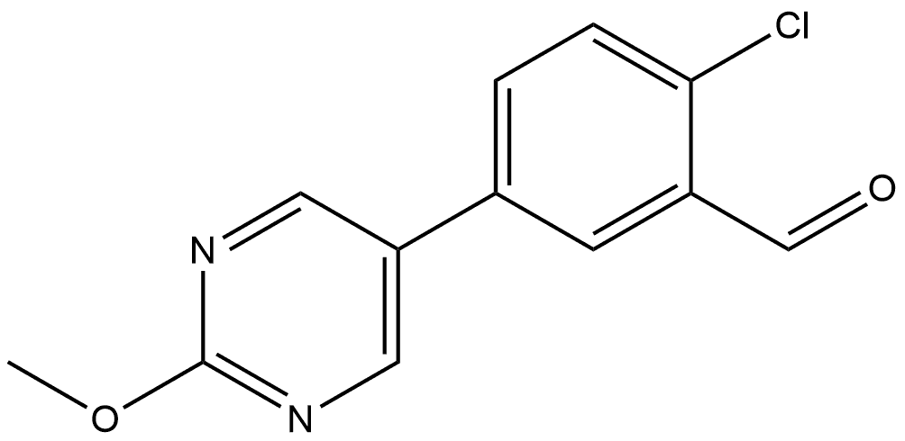 2-Chloro-5-(2-methoxy-5-pyrimidinyl)benzaldehyde Structure