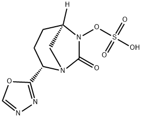 Sulfuric acid, mono[(2S,5R)-2-(1,3,4-oxadiazol2-yl)-7-oxo-1,6-diazabicyclo[3.2.1]oct-6-yl]ester Structure