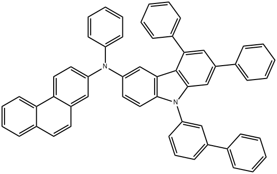 9H-Carbazol-3-amine, 9-[1,1'-biphenyl]-3-yl-N-2-phenanthrenyl-N,5,7-triphenyl- Structure