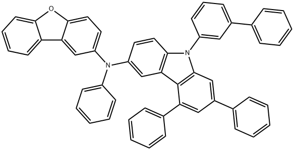 9H-Carbazol-3-amine, 9-[1,1'-biphenyl]-3-yl-N-2-dibenzofuranyl-N,5,7-triphenyl- Structure