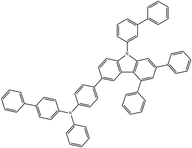 [1,1'-Biphenyl]-4-amine, N-[4-(9-[1,1'-biphenyl]-3-yl-5,7-diphenyl-9H-carbazol-3-yl)phenyl]-N-phenyl- Structure