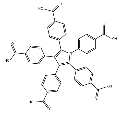 Benzoic acid, 4,4',4'',4''',4''''-(1H-pyrrole-1,2,3,4,5-pentayl)pentakis- Structure