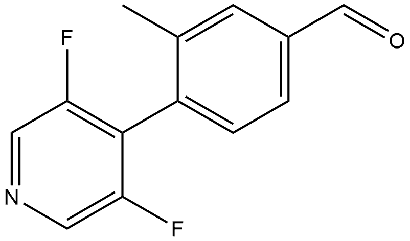 4-(3,5-Difluoro-4-pyridinyl)-3-methylbenzaldehyde Structure