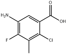 Benzoic acid, 5-amino-2-chloro-4-fluoro-3-methyl- Structure