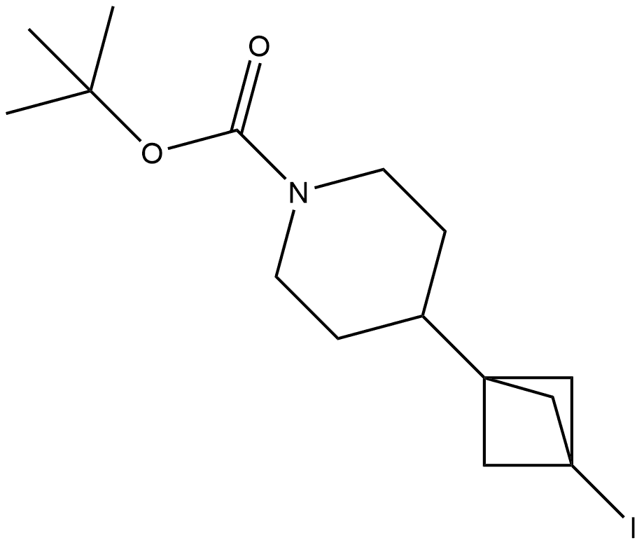 1-Piperidinecarboxylic acid, 4-(3-iodobicyclo[1.1.1]pent-1-yl)-, 1,1-dimethylethyl ester Structure