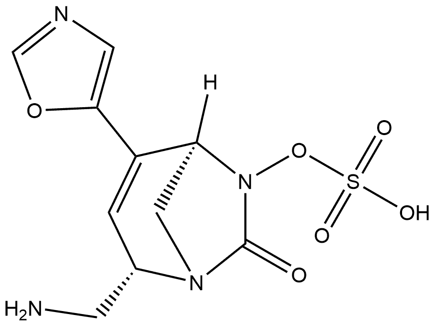 Sulfuric acid, mono[(2S,5R)-2-(aminomethyl)-4-(5-oxazolyl)-7-oxo-1,6-diazabicyclo[3.2.1]oct-3-en-6-yl] ester, rel- Structure