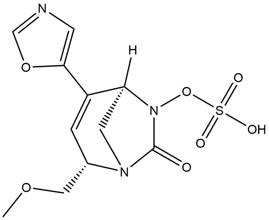 Sulfuric acid, mono[(2S,5R)-2-(methoxymethyl)-4-(5-oxazolyl)-7-oxo-1,6-diazabicyclo[3.2.1]oct-3-en-6-yl] ester, rel- Structure