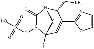 1,6-Diazabicyclo[3.2.1]oct-3-en-7-one, 2-(aminomethyl)-3-(2-oxazolyl)-6-(sulfooxy)-,(1R,2S,5R)- Structure