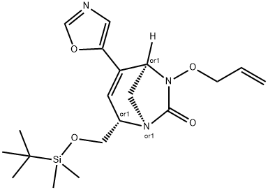 rel-(1R,2S,5R)-2-[[[(1,1-Dimethylethyl)dimethy
lsilyl]oxy]methyl]-4-(5-oxazolyl)-6-(2-propen-
1-yloxy)-1,6-diazabicyclo[3.2.1]oct-3-en-7-one Structure