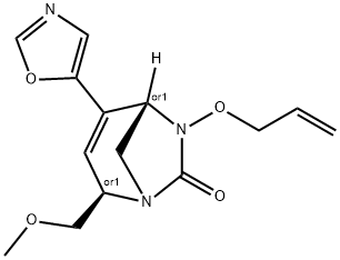 1,6-Diazabicyclo[3.2.1]oct-3-en-7-one, 2-
(methoxymethyl)-4-(5-oxazolyl)-6-(2-propen-
1-yloxy)-, (2R,5S)-rel Structure