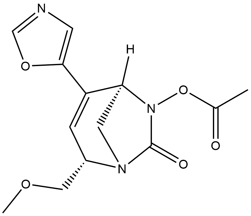 Acetic acid, (2S,5R)-2-(methoxymethyl)-4-(5-
oxazolyl)-7-oxo-1,6-diazabicyclo[3.2.1]oct-3-
en-6-yl ester, rel- Structure