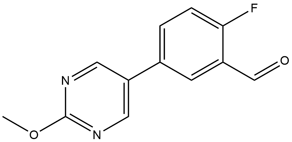 2-Fluoro-5-(2-methoxy-5-pyrimidinyl)benzaldehyde Structure