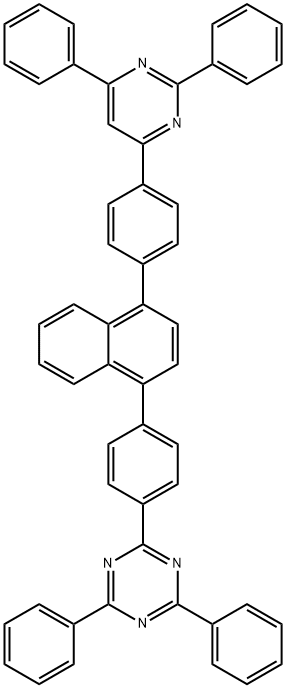 2-[4-[4-[4-(2,6-diphenyl-4-pyrimidinyl)phenyl]-1-naphthalenyl]phenyl]-4,6-diphenyl-1,3,5-Triazine Structure