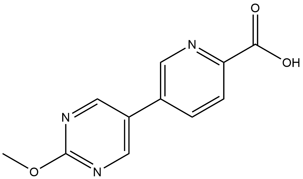 5-(2-Methoxy-5-pyrimidinyl)-2-pyridinecarboxylic acid Structure