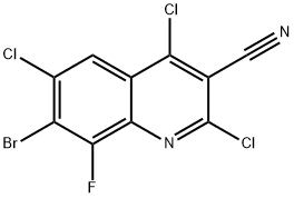 3-Quinolinecarbonitrile, 7-bromo-2,4,6-trichloro-8-fluoro- 구조식 이미지
