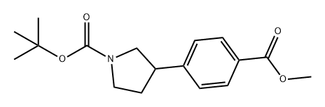 1-Pyrrolidinecarboxylic acid, 3-[4-(methoxycarbonyl)phenyl]-, 1,1-dimethylethyl ester Structure