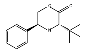 2-Morpholinone, 3-(1,1-dimethylethyl)-5-phenyl-, (3S,5S)- Structure