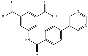 1,3-Benzenedicarboxylic acid, 5-[[4-(5-pyrimidinyl)benzoyl]amino]- Structure