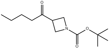 1-Azetidinecarboxylic acid, 3-(1-oxopentyl)-, 1,1-dimethylethyl ester Structure