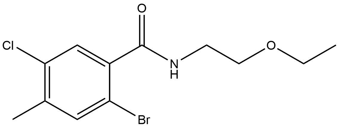 2-Bromo-5-chloro-N-(2-ethoxyethyl)-4-methylbenzamide Structure