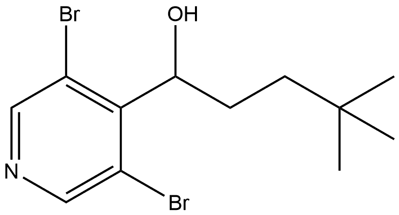 3,5-Dibromo-α-(3,3-dimethylbutyl)-4-pyridinemethanol Structure