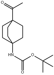 (4-Acetyl-bicyclo[2.2.2]oct-1-yl)-carbamic acid tert-butyl ester Structure