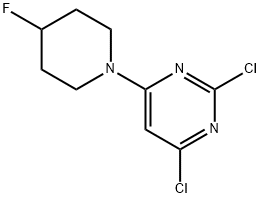 Pyrimidine, 2,4-dichloro-6-(4-fluoro-1-piperidinyl)- Structure