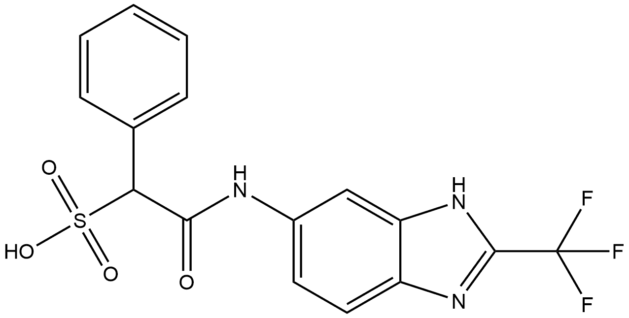 α-[[[2-(Trifluoromethyl)-1H-benzimidazol-6-yl]amino]carbonyl]benzenemethanesulfonic acid Structure