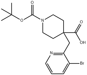 1,4-Piperidinedicarboxylic acid, 4-[(3-bromo-2-pyridinyl)methyl]-, 1-(1,1-dimethylethyl) ester Structure