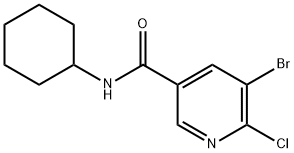 5-bromo-6-chloro-N-cyclohexylnicotinamide Structure