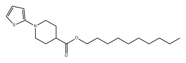 4-Piperidinecarboxylic acid, 1-(2-thienyl)-, decyl ester Structure