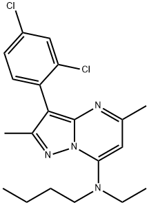 N-Butyl-3-(2,4-dichlorophenyl)-N-ethyl-2,5-dimethylpyrazolo[1,5-a]pyrimidin-7-amine 구조식 이미지