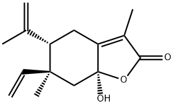 2(4H)-Benzofuranone, 6-ethenyl-5,6,7,7a-tetrahydro-7a-hydroxy-3,6-dimethyl-5-(1-methylethenyl)-, (5S,6S,7aS)- 구조식 이미지