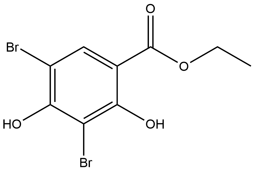 Ethyl 3,5-dibromo-2,4-dihydroxybenzoate Structure