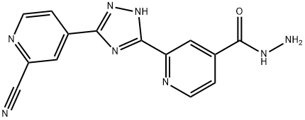 4-Pyridinecarboxylic acid, 2-[3-(2-cyano-4-pyridinyl)-1H-1,2,4-triazol-5-yl]-, hydrazide Structure