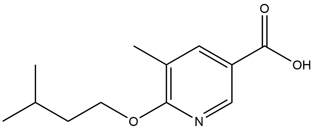 5-Methyl-6-(3-methylbutoxy)-3-pyridinecarboxylic acid Structure