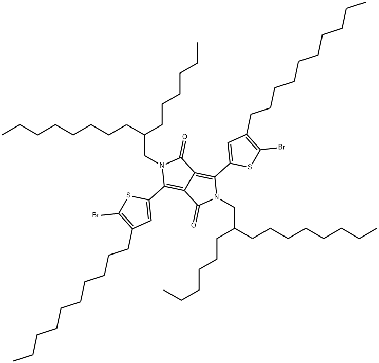 Pyrrolo[3,4-c]pyrrole-1,4-dione, 3,6-bis(5-bromo-4-decyl-2-thienyl)-2,5-bis(2-hexyldecyl)-2,5-dihydro- Structure