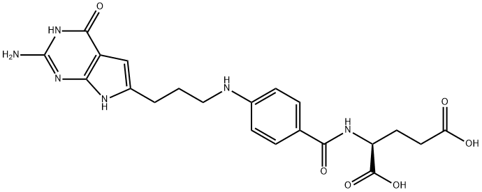 L-Glutamic acid, N-[4-[[3-(2-amino-4,7-dihydro-4-oxo-3H-pyrrolo[2,3-d]pyrimidin-6-yl)propyl]amino]benzoyl]- Structure